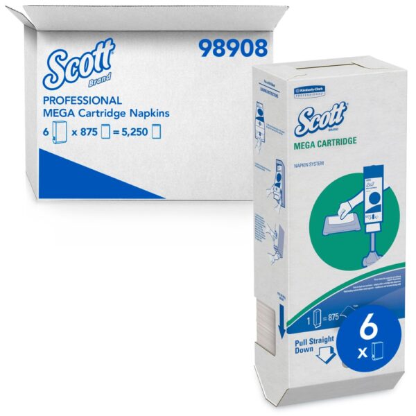 Scott® 1-Ply White MegaCartridge Napkins 875/pack 6/Case
