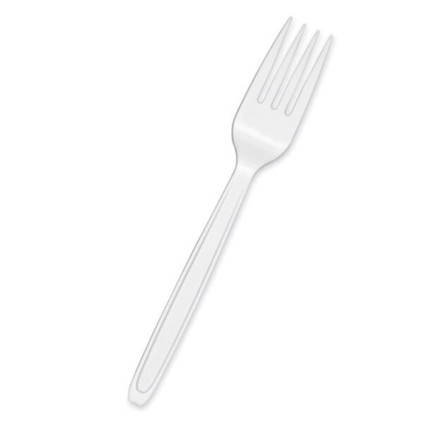 7" White Heavy Duty Plastic Wrapped Fork 500pcs/cs