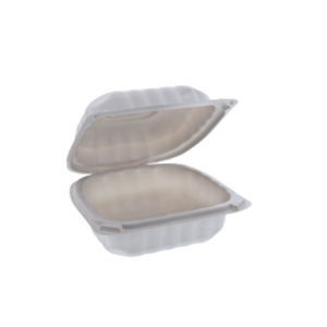 YCN80600 6X6 Pactiv Earthchoice 1-Cmpt Whi Sand Hinge
