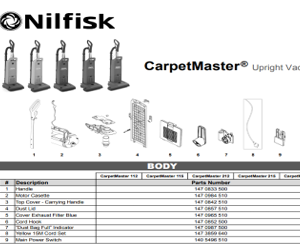 Complete Handle for Carpetmaster 112,115,212,215,218